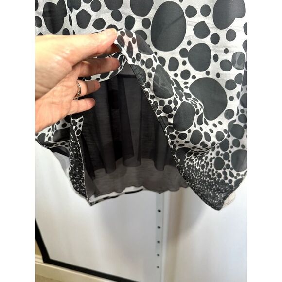 MADO ET LES AUTRES Women's Polka Dot Crew Neck Blouse Black White Size 46 - Picture 7 of 13